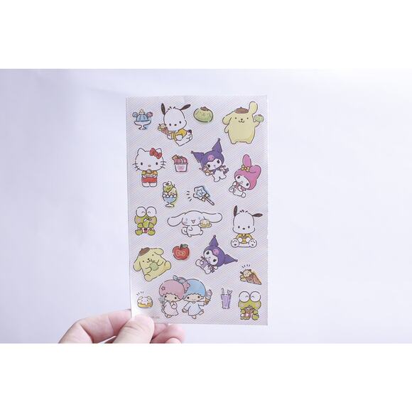 Sanrio Characters, Sticker Sheet, Hello Kitty, My Melody, Keroppi, Purin, - Picture 1 of 1